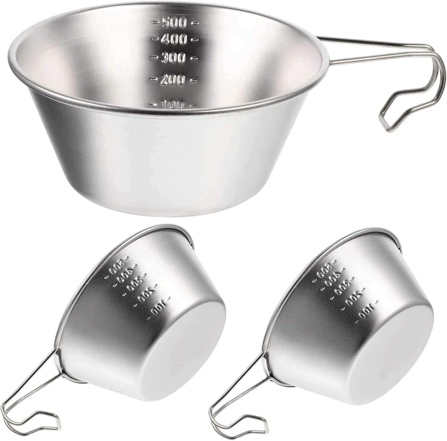 304 Stainless Steel Collapsible Bowls 3-pack Water Bowl for Camping Picnic Bulk Supplies