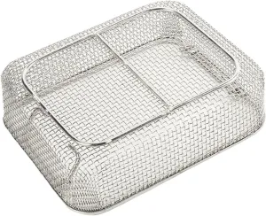 304 Stainless Steel Mesh Perforated Basket Sterilization,Medical Instrument Sterilization Tray,for Sterilization,Ultrasonic Cleaning,Laboratory,Dental(35x25x7cm/13.8x9.8x2.8in)