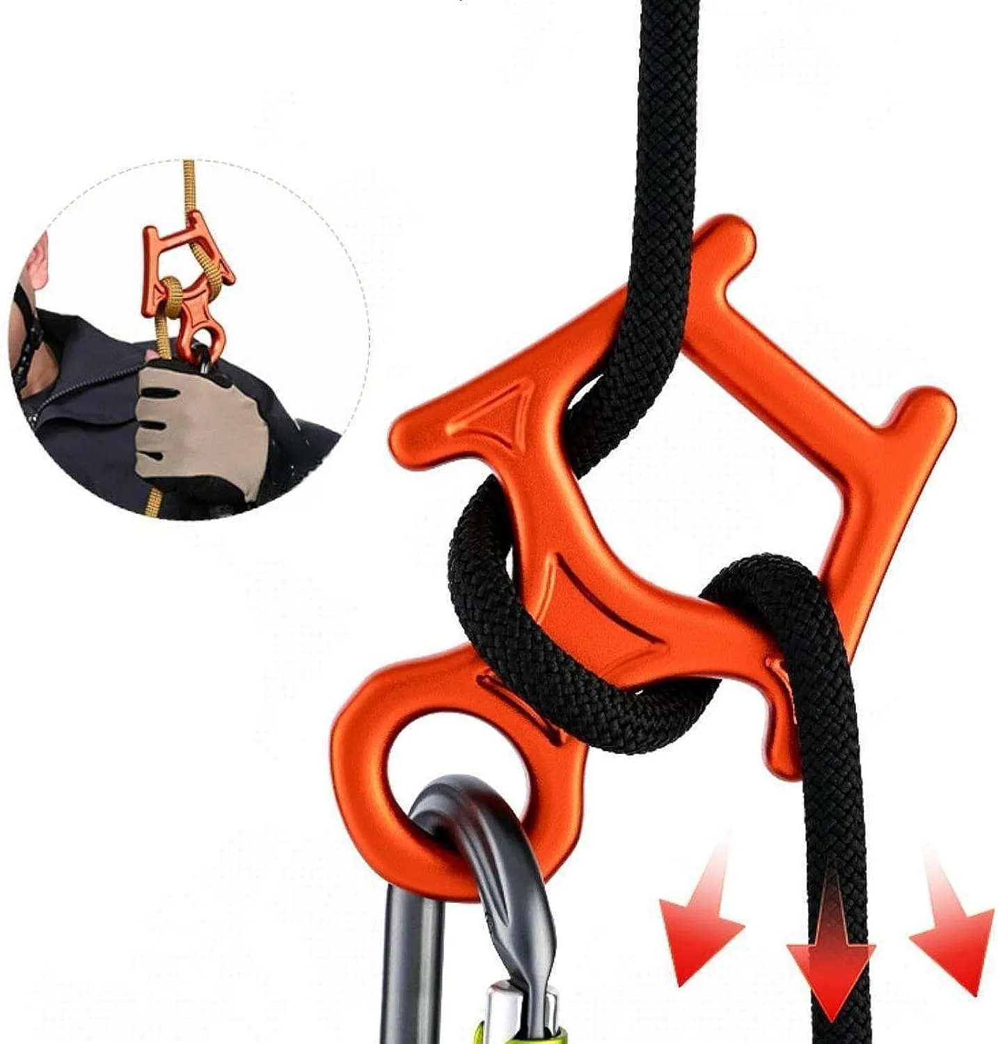 30kN 8 Figure Descender Designed for Belaying and Climbing with Aluminum Alloy