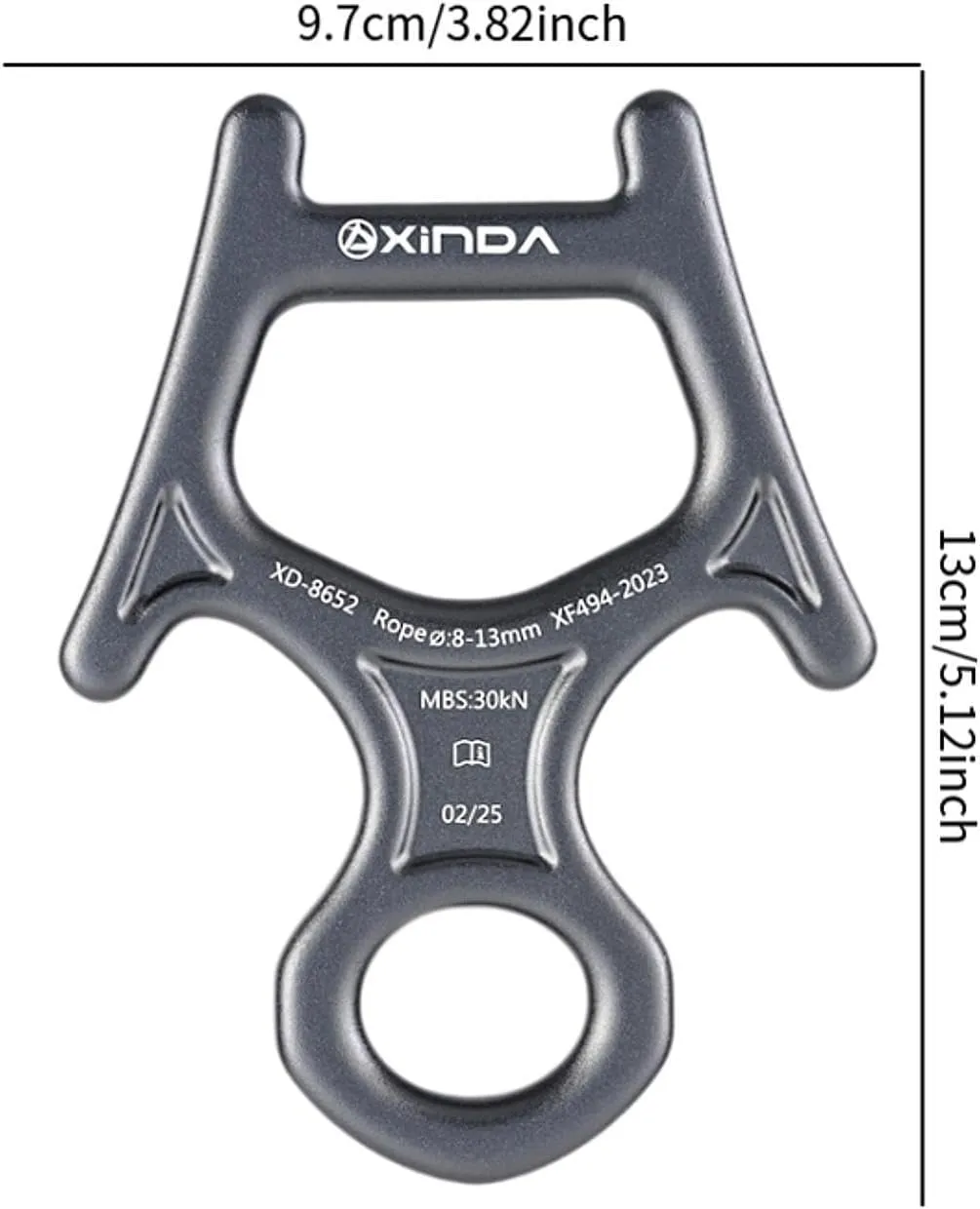 30kN 8 Figure Descender for Downhill and Climbing Use with Aluminum