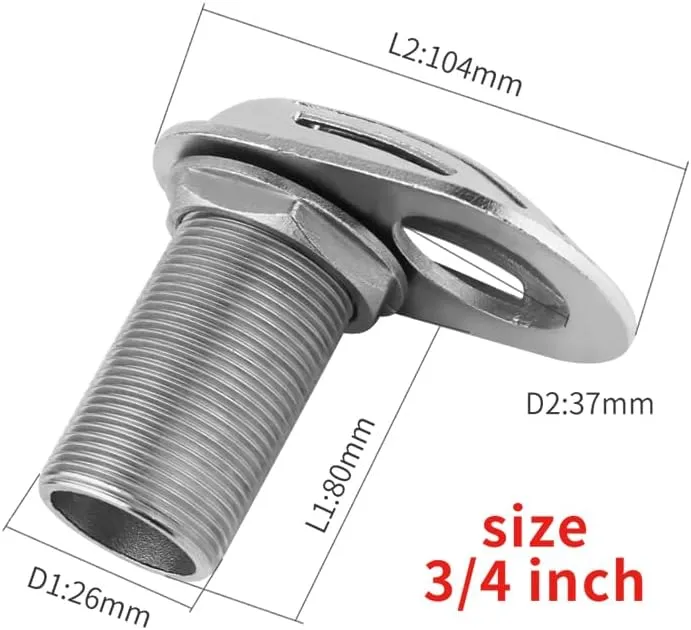 3/4inch 1inch Marine Water Filter Filtering Tool Boat Accessories Stainless Steel Intake Strainer Marine Hardware