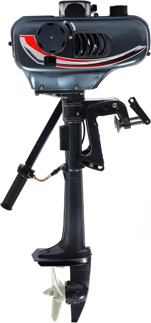 3.5HP Outboard Motor, 2-Stroke Boat Engine, Water Cooling System, Manual Start