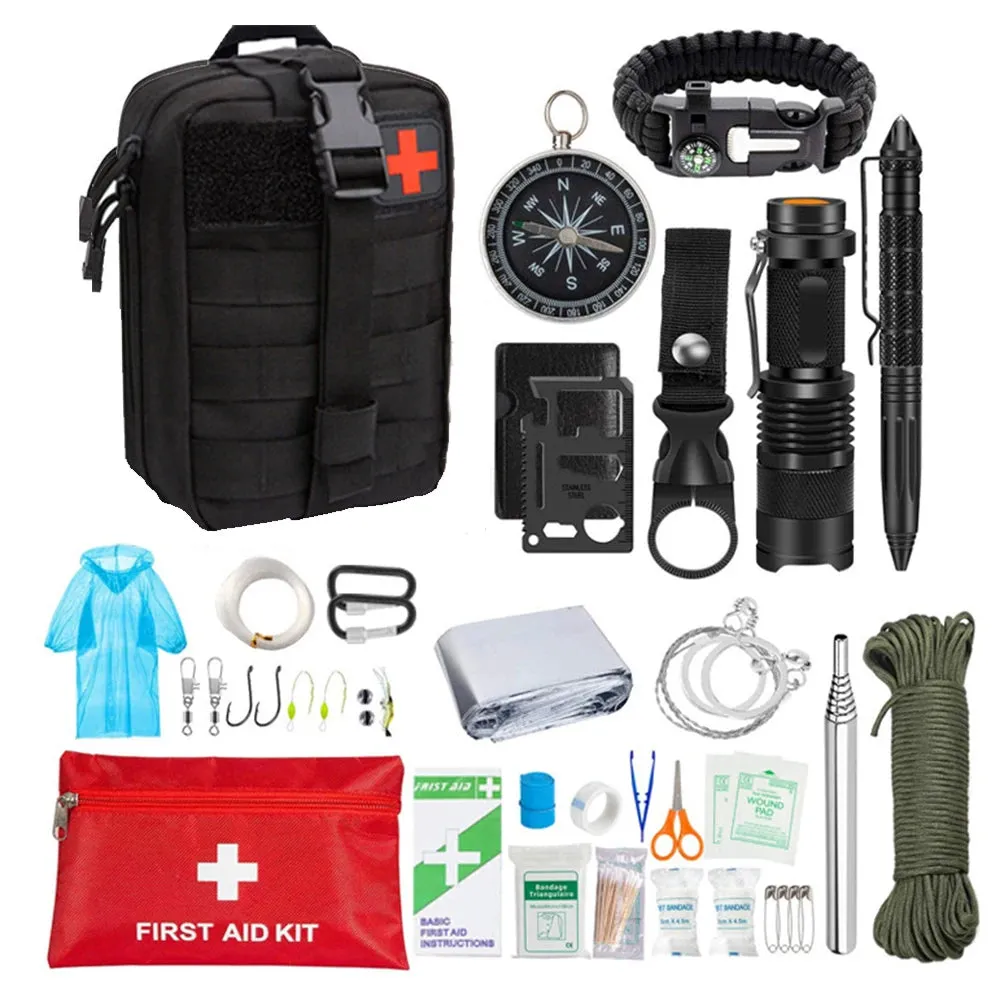 38-in-1 Survival First Aid Kit - Military Grade Molle Emergency Gear for Camping, Hiking, and Adventures