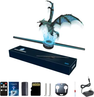 3D Hologram Fan, 42CM 3D Hologram Projector HD LED Holographic Christmas Tree Advertising Display with Remote and Bluetooth and WiFi,1500 Video Library and for Business,Bar,Halloween Missyou 16.5 Inch