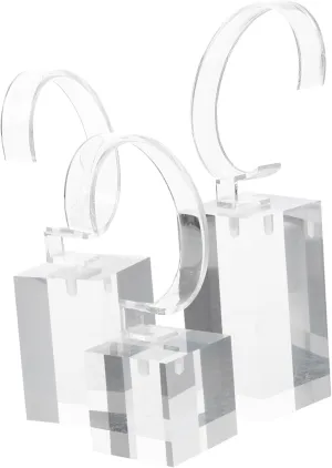 3pcs Transparent Multi-function Watch Holders for Boy Girl Compact Bracelet Display Stands for Countertop Organization and Showcase Use