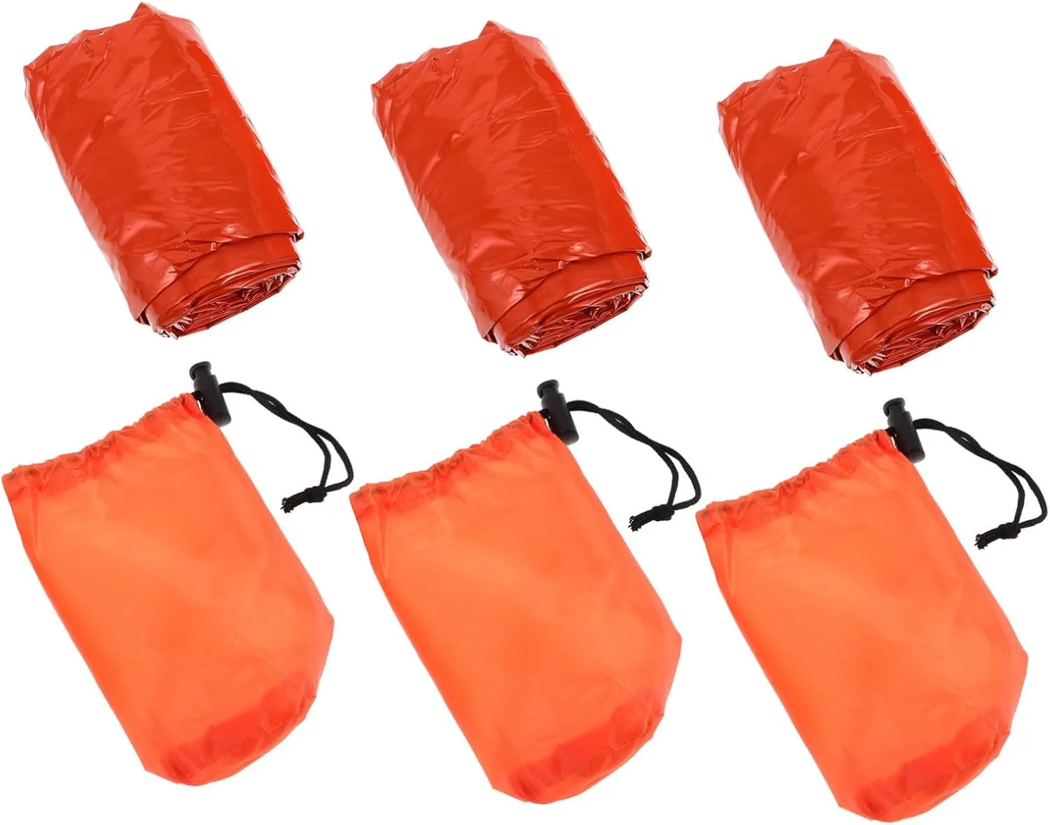 3set Emergency Sleeping Bag Compression Camping Hiking Thermal Blanket Lightweight Survival Bag with Storage Pet Material for Outdoor