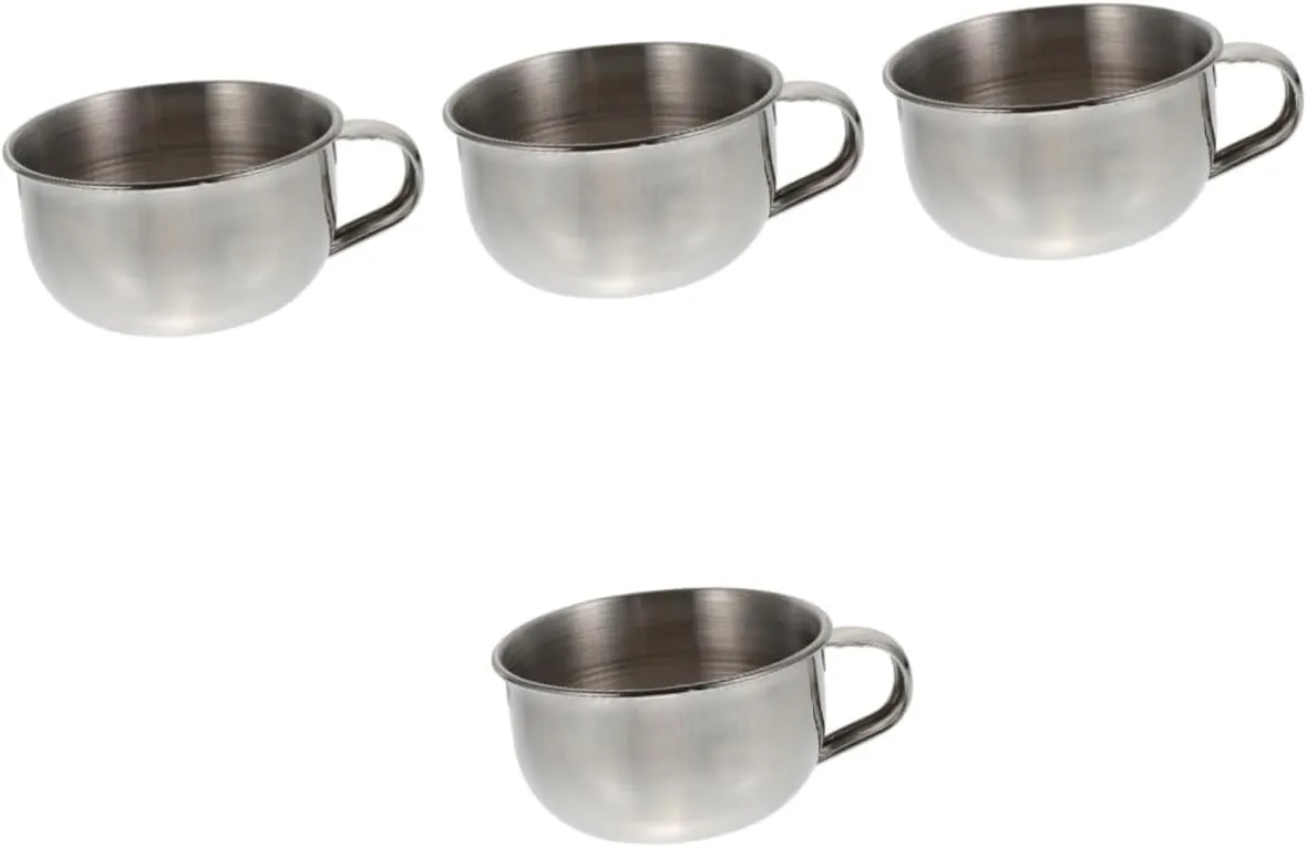 4 Pcs Practical Shaving Bowl Bubbling Bowl Handle Shave Mug Steel Shaving Soap Slip-resistant Handle