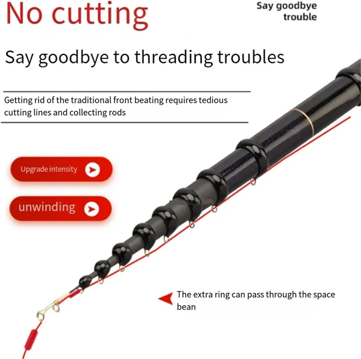 4.5M,5.4M,6.30M,7.2M Adjustable Positioning Fishing Rod Telescopic Portable 40T Carbon Fishing Spinning Ultra Light Hard Rock Rod for Outdoor