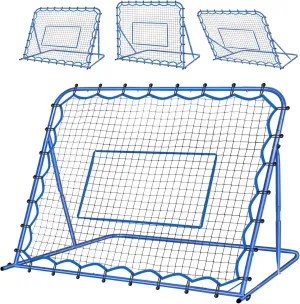 4.8x3.7FT Soccer Rebounder Net, Quick-Switch Angle Soccer Training for Control, Passing Practice, Easy Setup Rebounder Gifts Aids & Equipment for Kids,Teens & Adults