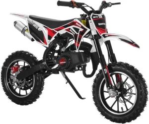 49cc 2-Stroke Mini Dirt Bike, Gas Powered Off Road Kids Motorcycle, Youth Pocket Trail Bike, Pitbike with Pull Start Engine, Front Rear Disc Brakes, Gift for Kids Black