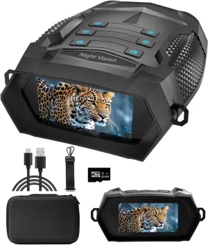 4K HD Night Vision Goggles, 2000FT Infrared Night Vision Binoculars for Adults,5000mAh Rechargeable Battery with 8X Digital Zoom,32GB TF Card for Outdoor Travel and Camping