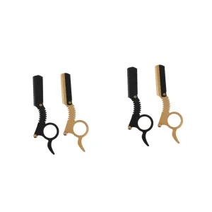 4pcs Manual Barber Straight Beard Shaver for Men Includes and Finger for Precise Shaving of Beard Eyebrows Hair