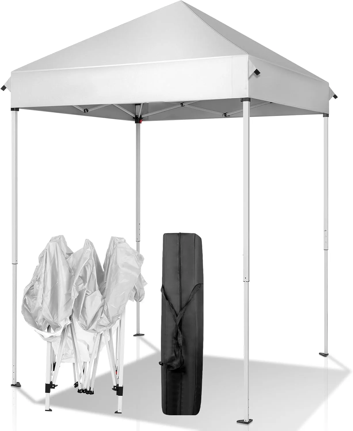 5 x 5ft Outdoor Pop Up Folding Tent, Portable Instant Canopy Tent with 3 Height Adjustable Legs and Carry Bag, Lightweight Waterproof Outdoor Camping Sun Shelter for Party Events Beach, Easy Setup