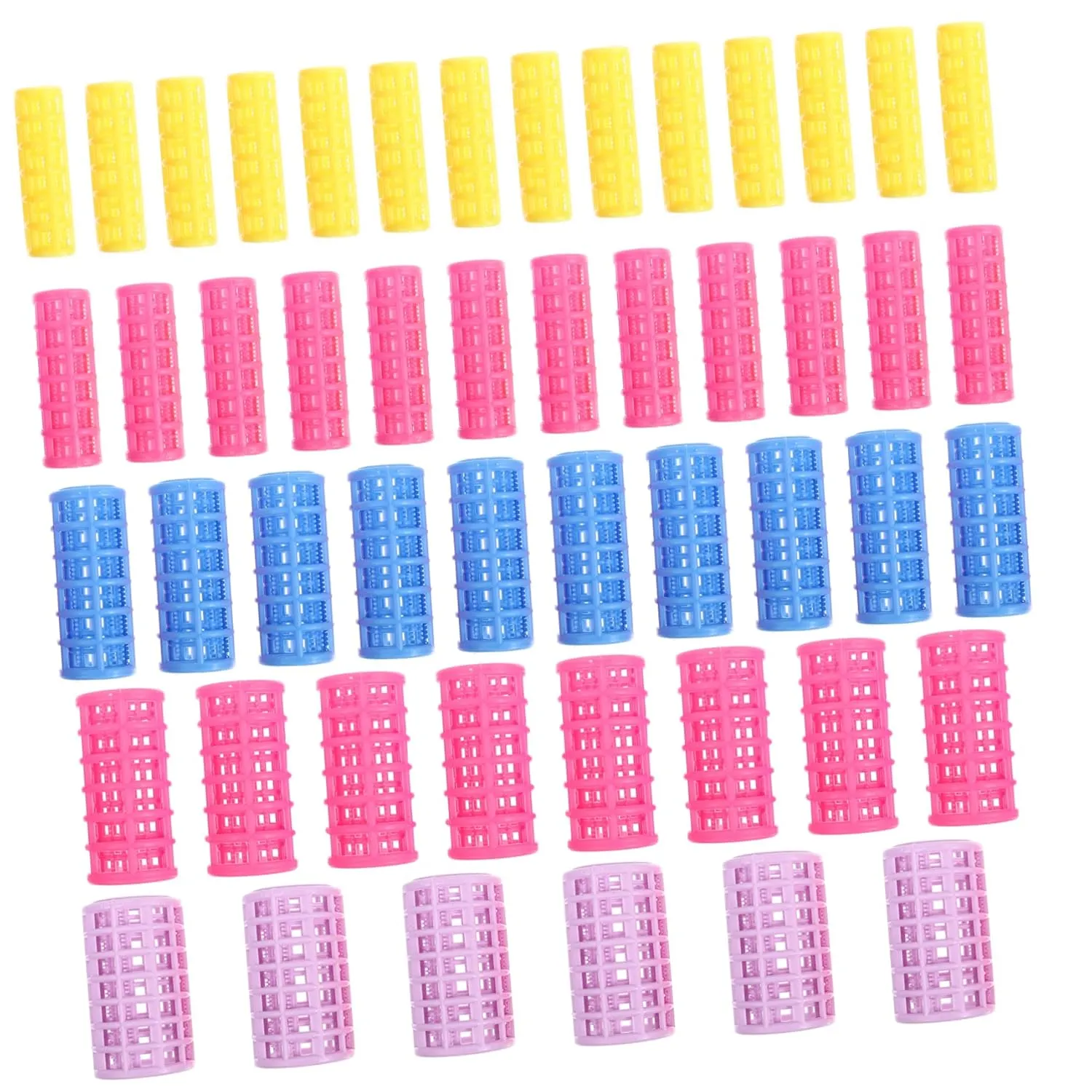 50PCS Self Grip Hair Rollers Compact Hairdressing Tool for Creating Waves Retro and Bangs Versatile Plastic Curlers Random Colors for All Hair