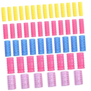 50PCS Self Grip Hair Rollers Compact Hairdressing Tool for Creating Waves Retro and Bangs Versatile Plastic Curlers Random Colors for All Hair