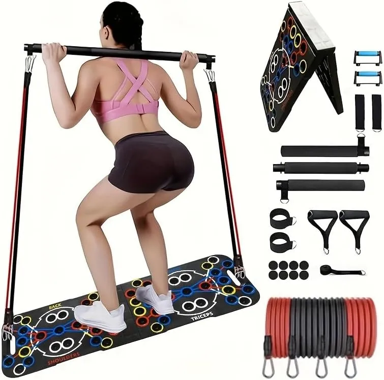 54-Hole Push-Up Board – Multi-Function Exercise Equipment for Home Gym – Adjustable Push-Up Bars for Chest, Arms & Core Workout – Strength Training Tool for Men & Women