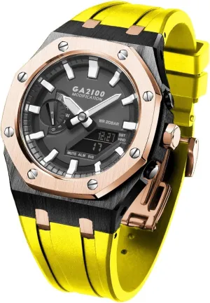 5rd For GA-B2110 GA2100 Mod Kit Metal Watch Bezel Soft Silicone Strap Watch Modding Replacement Accessories