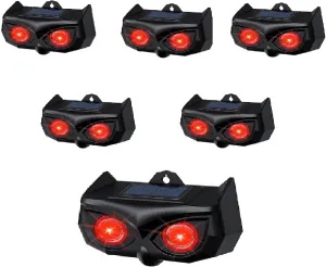 6 Pack Solar Ultrasonic Nocturnal Animal Repeller, Cat Raccoon Repellent Outdoor, Squirrel Coyote Deterrents, Animal Skunk Deer Repellent Devices for Yard Garden Farm, Chicken Coop Predator Protection