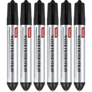 6 Pack Timain Mini Water Filter Straws,Water Purifier Survival for Emergency Preparedness,Break Glass,Travel,Camping, Hiking,Fishing,Hunting (6)