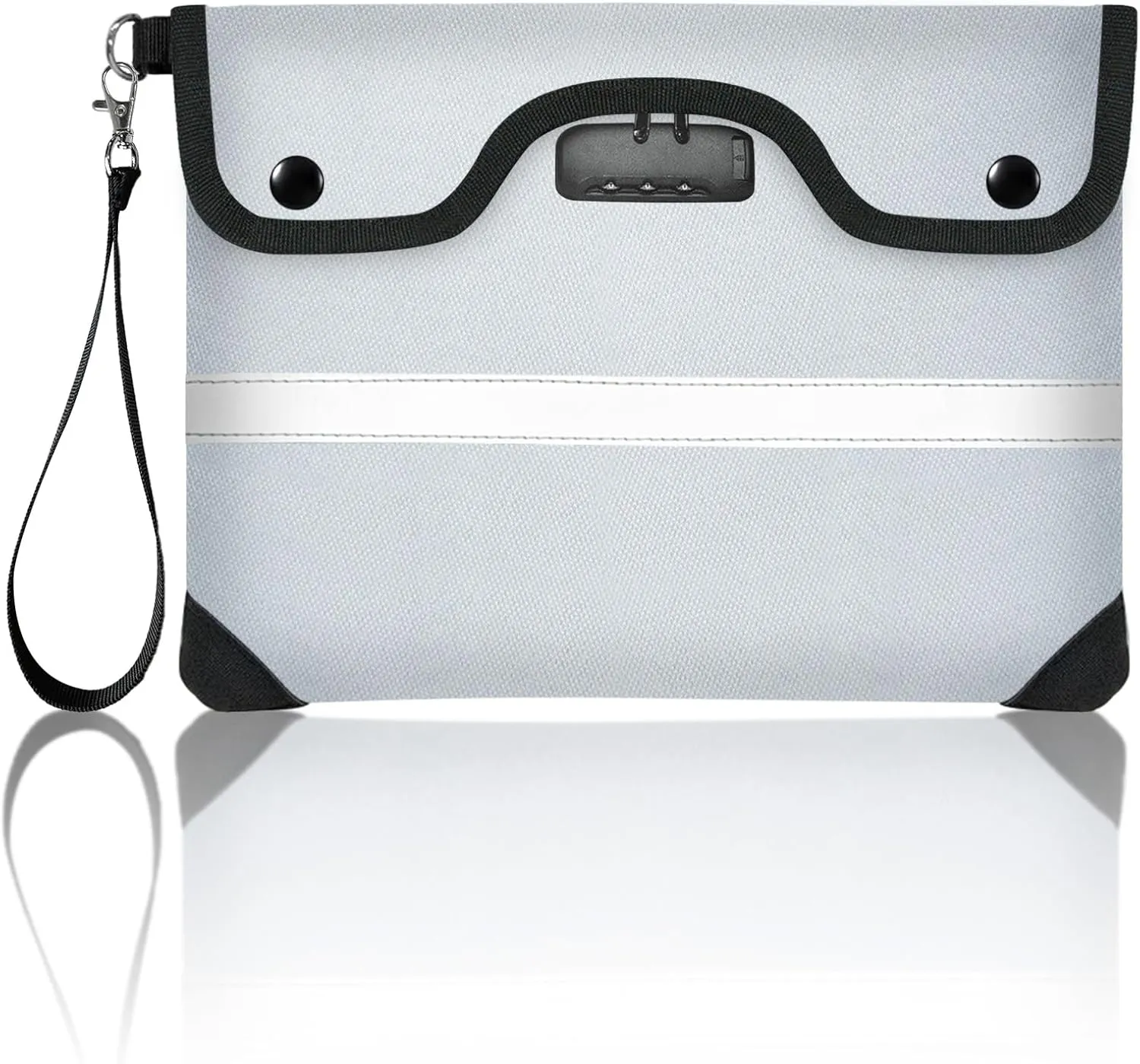 6200°F Fireproof Document Bag with Lock, 11.4 x 8.3 Inch Fire Proof Bag for Documents, Fire Proof Money Bags with Zipper Envelope, Water Resistant Fireproof Pouch Cash for Envelope Silver