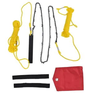 63 Teeth High Hardness Comfortable Handle Folding Pocket Chain Saw Survival Gear for Camping, 48 Inch Tree Limb Hand Rope Chain Saw, Hunting, Hiking, Backpacking, 48 Inch Tree Limb Hand Rope Chai