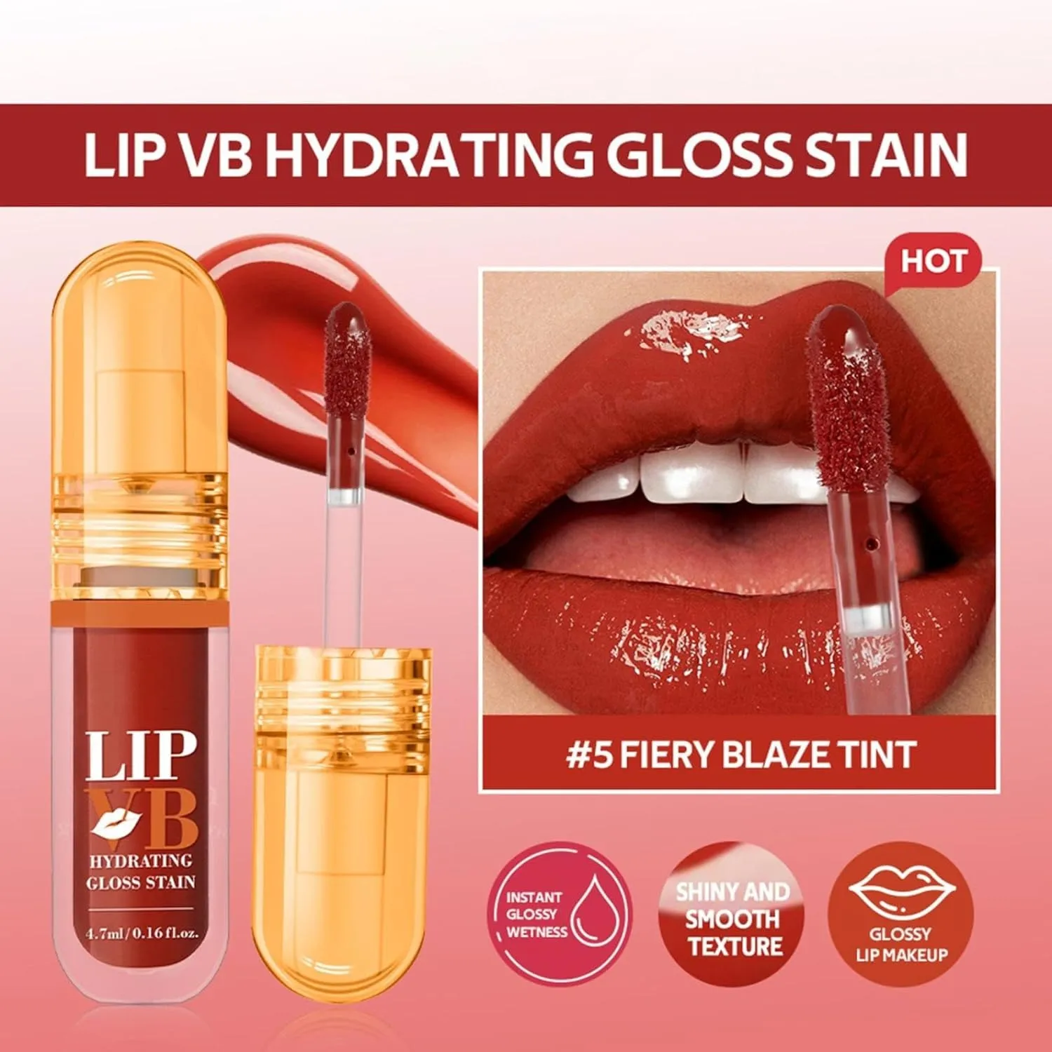 6PCS Hydrating Lip Glow Oil Set, Long Lasting Waterproof Non-Stick Cup Lip Glaze Set, Mirror Liquid Lipsticks Brighten Plumping Lipstick, Gloss Liquid Lipstick for Women (Color, 6 pcs)
