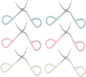 6pcs Stainless Steel Eyebrow Tweezers and Scissors Flat Tip for Precision Trimming and Grooming for Eyebrow Care Professional Salons