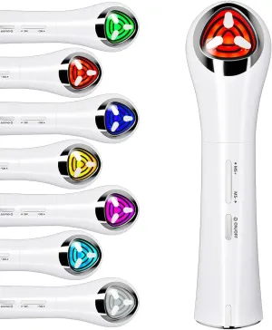 7-in-1 Glow Device Skin Care Tool, Multifunctional Facial Massager, at Home Face Sculpting Tool and Neck Massager, Boosting Skin Care Absorption, White