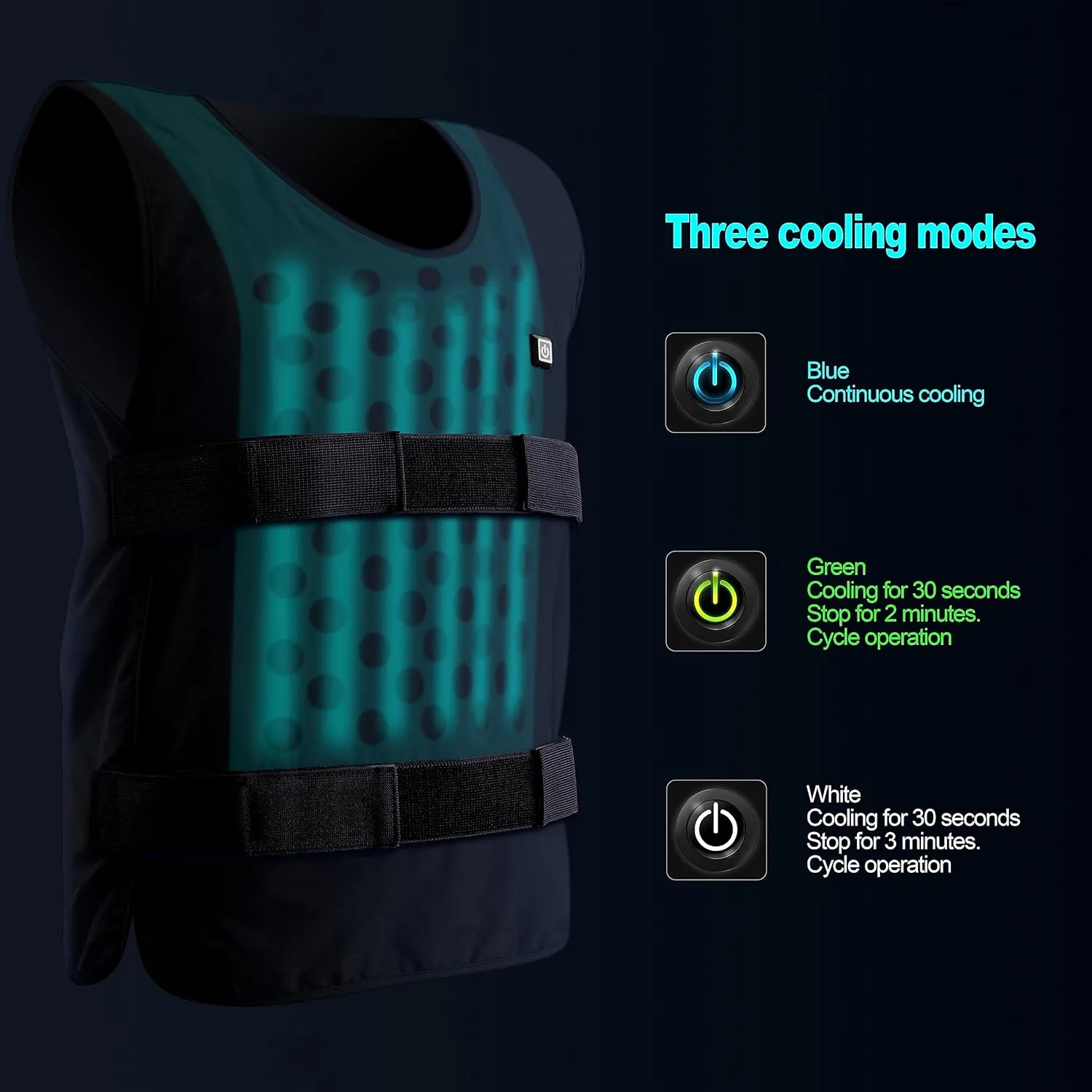 7117 Cooling Vest for Men & Women, Ice Water Circulating, Summer Adjustable, With Portable Power Supply