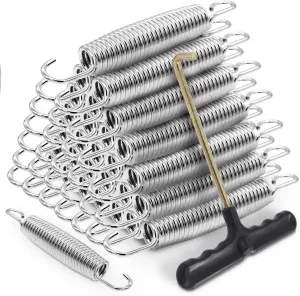 72 Piece Trampoline Springs Replacement - 5.5 Inch Heavy Duty Stainless Steel Springs with T-Hook and Pulling Tool Accessories