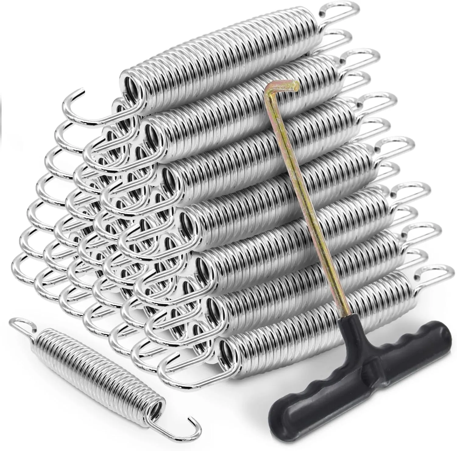 72 Piece Trampoline Springs Replacement - 5.5 Inch Heavy Duty Stainless Steel Springs with T-Hook and Pulling Tool Accessories