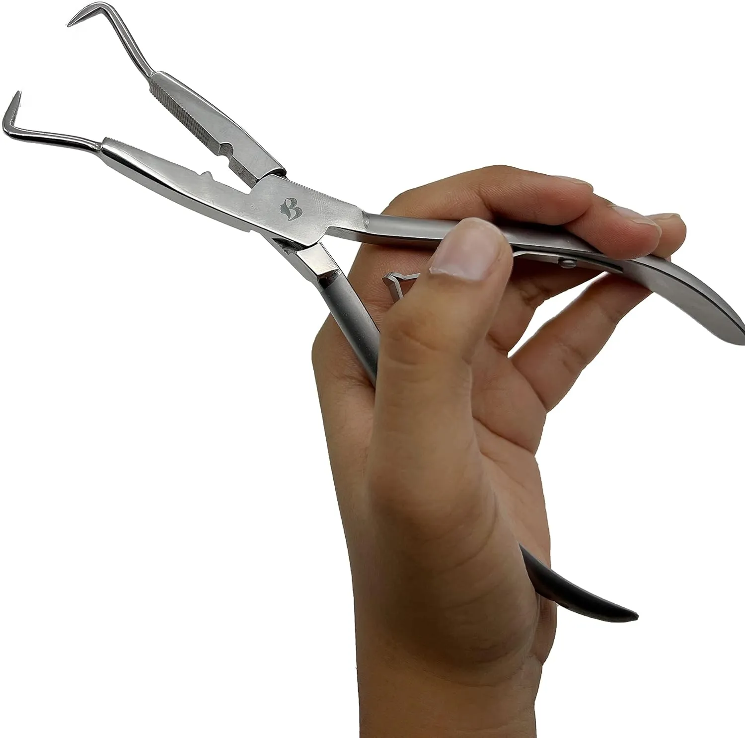 7.5-Inch Microlink Hair Extension Pliers – Stainless Steel Professional Tool for Nano & Micro Bead Application, Opening & Tightening – Salon & DIY Ergonomic Grip by MIRACLE