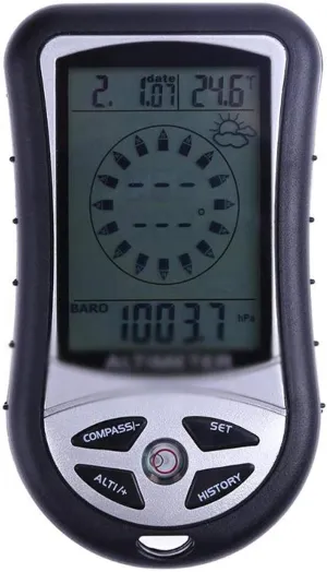8 in 1 Electronic Handheld Compass Altimeter Barometer Thermometer Weather Forecast Time Calendar