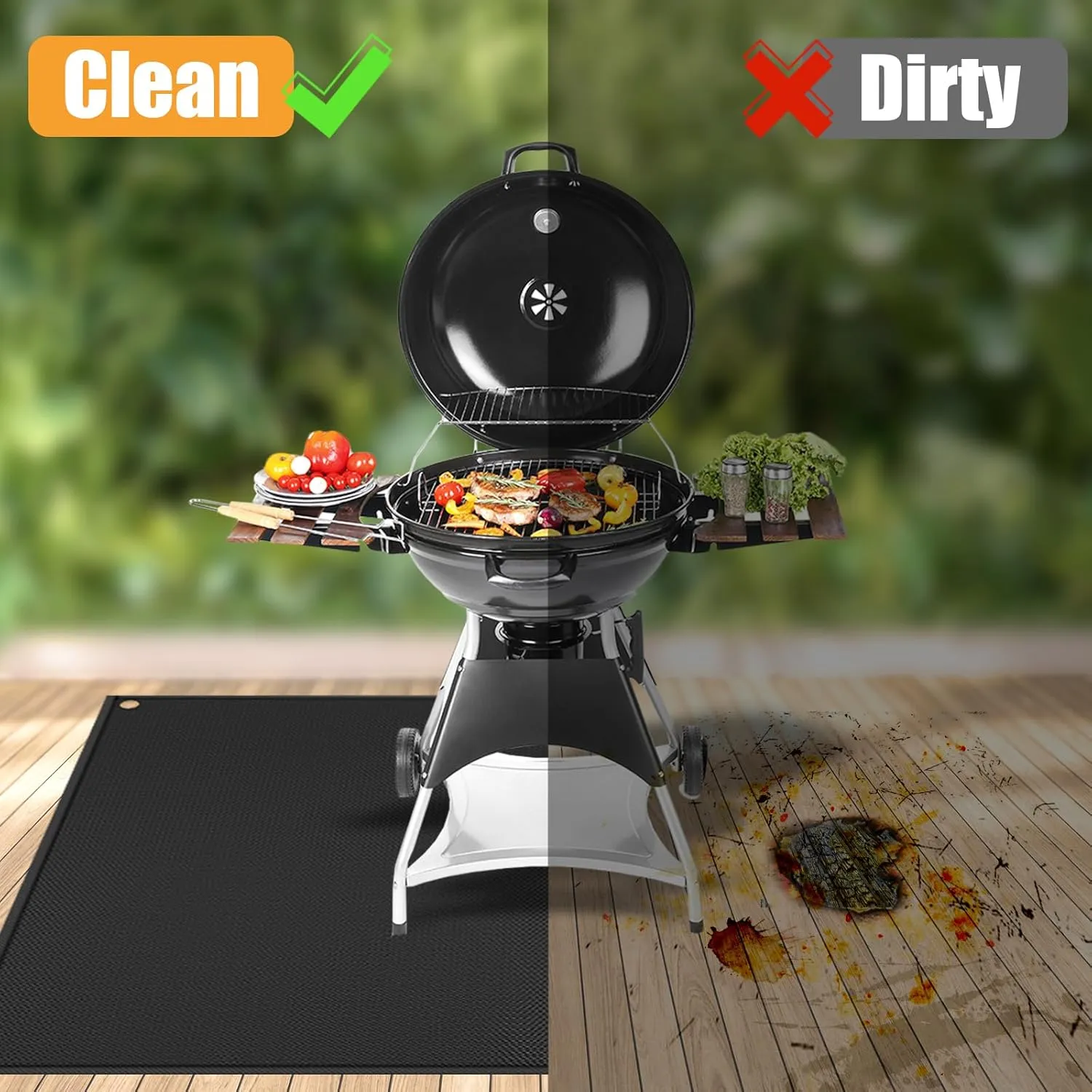 90 x 48 in Extra Large Grill Mat for Outdoor Grill - Grilling Mats for Outdoor Grill to Protect The Deck, Patio, Pavers - Easy to Clean BBQ Mats - 0.6mm
