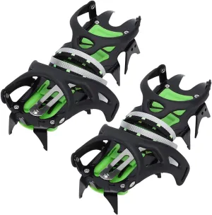 A Pair BRS-S1A Light Green 14 Long Teeth Anti Slip Ice Cleat Shoe Grips Spikes Cleats Crampons for Hiking Climbing ice Axe brs-s1a Outdoor Gear crampon ice axe Crampons