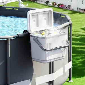 Above Ground Pool Cooler Up to 12 Hours,Poolside Ice Keeper 11 QT with Handle for Backyard Swimming Pool,Portable Ice Box for Beach Camping Ice Bath,Pool Accessories for Summer Party