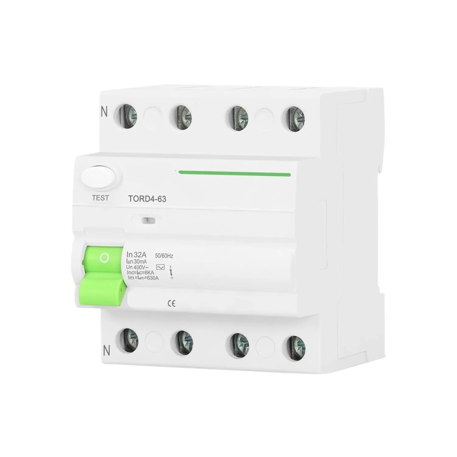 AC Type RCCB Electromagnetic Residual Current Circuit Breaker AC ELCB 4 Pole 16A 25A 40A 63A RCD 30mA 100mA 300mA U(4 Pole 100mA,63A)