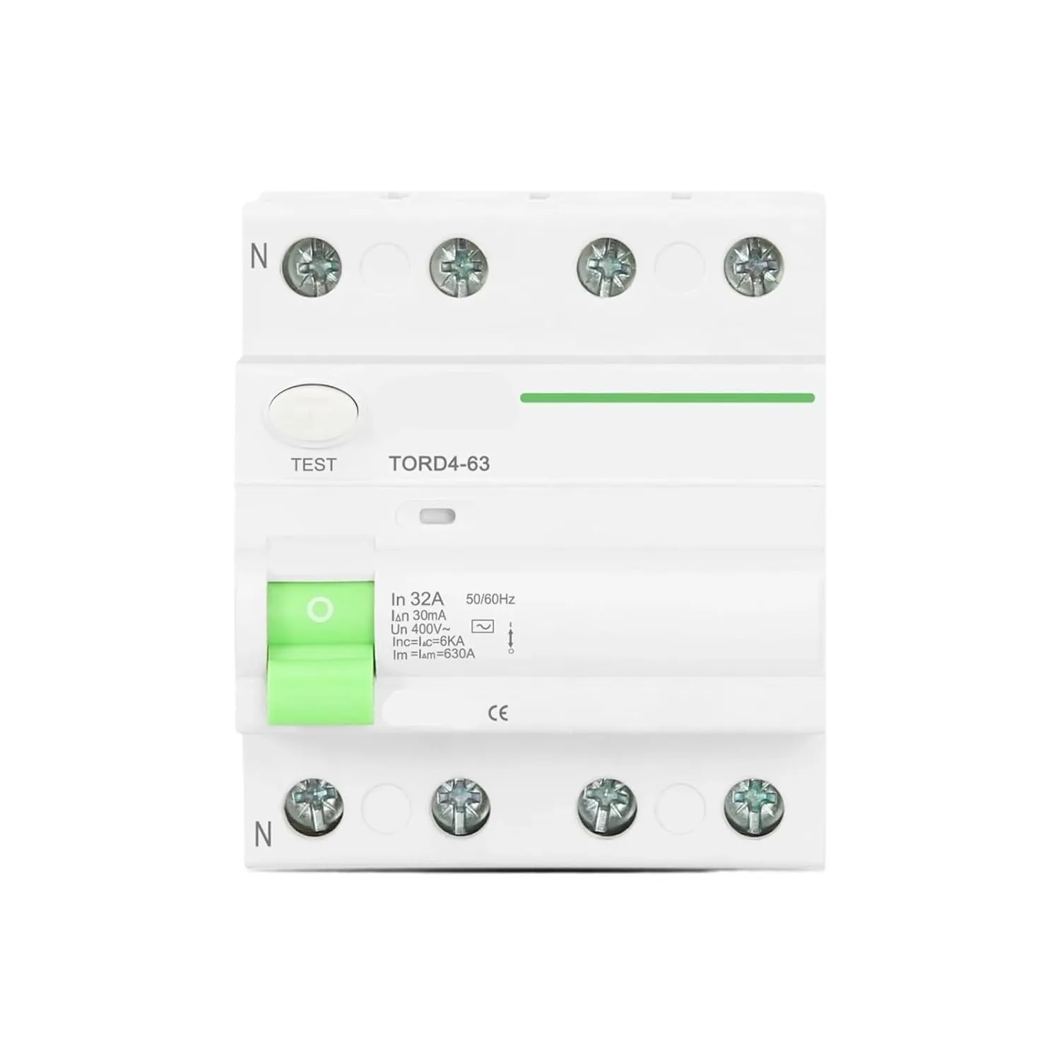 AC Type RCCB Electromagnetic Residual Current Circuit Breaker AC ELCB 4 Pole 16A 25A 40A 63A RCD 30mA 100mA 300mA U(4 Pole 100mA,63A)