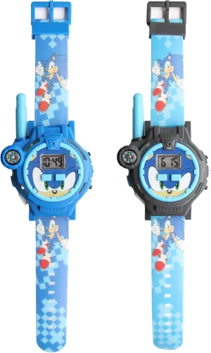 Accutime Sonic The Hedgehog's Walkie Talkie Kid's Watches with Calendar, Compass, Flashlight - 2 Way Radio, 200m Range – Durable Interactive Play Gear!