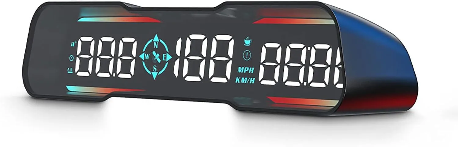 ACECAR GPS Speedometer 7 Inch Heads Up Display for Car New Car Speedometer Display Hud LCD Display with Mph Digital Speed Dates Compass Altitude Speeding Alarm Fatigue Driving Alarm for All Vehicle