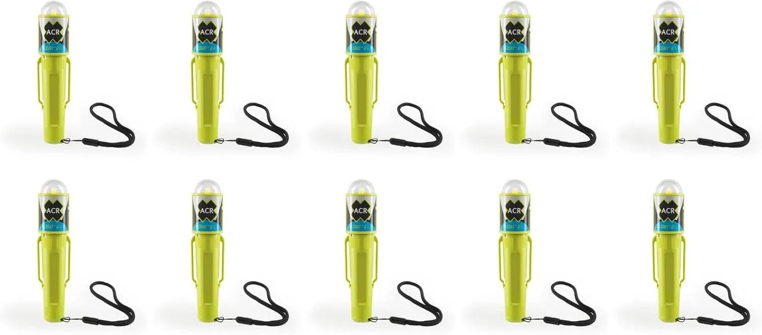 ACR C-Strobe H20 10-Pack - Water Activated LED Emergency PFD Strobe Light, USCG/Solas Approved, Impact Resistant, Multi-Function Distress Signal Light, Personal Safety, Boating, Marine Rescue