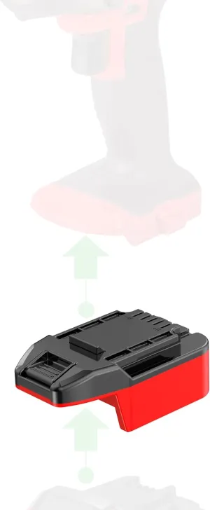 Adapter for Bauer 20V Tools - Compatible with Milwaukee M18 RED Batteries (Not V-18 Model) for Powering, No Charging Function, Red-Black, 1 Adapter Only