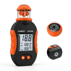 AIOMEST Digital Anemometer, Handheld Wind Speed Meter, Wind Cup Airflow Velocity Gauge Sensor Measuring Current/Max/Avg Air Volume with Compass for HVAC Sailing Shooting AI-876A