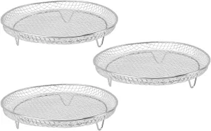 Air Fryer Rack, Fryer Rack Set Cooling Air Accessories Multi Layer Dehydrator Accessories (Round)