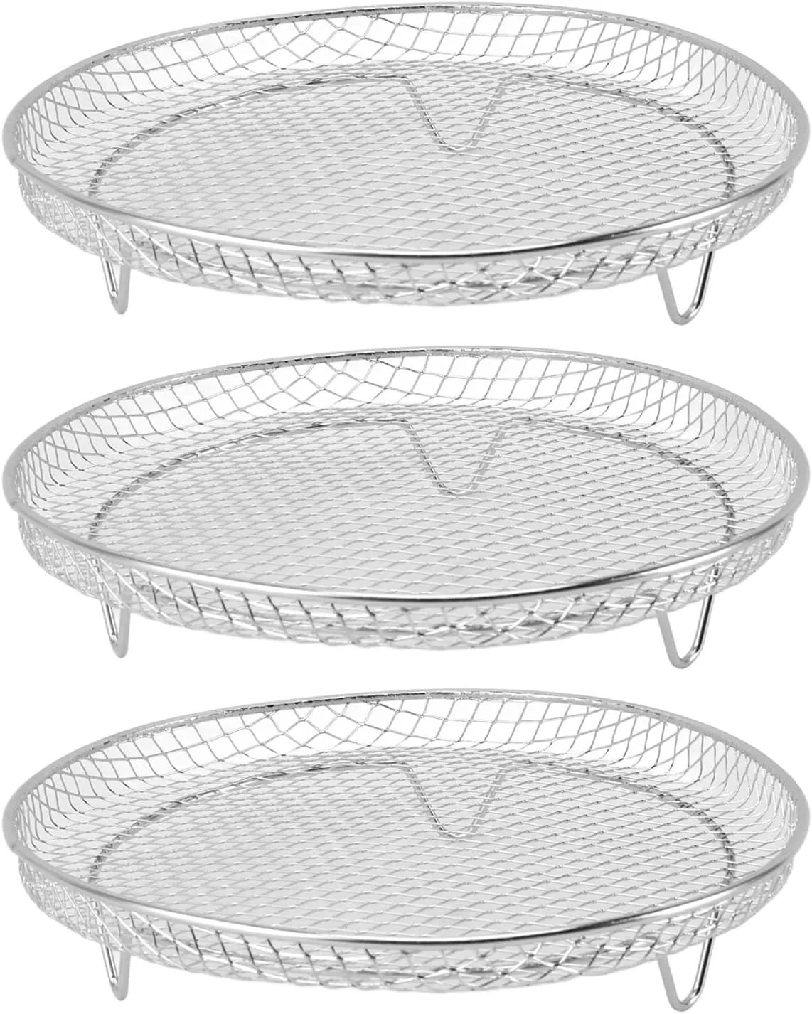Air Fryer Rack, Fryer Rack Set Cooling Air Accessories Multi Layer Dehydrator Accessories (Round)