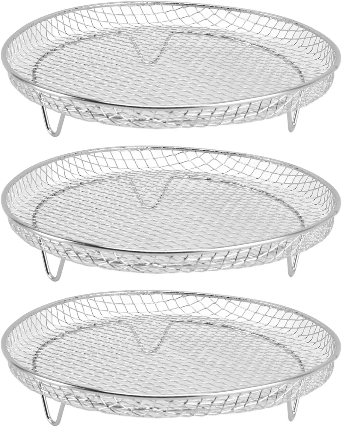 Air Fryer Rack, Fryer Rack Set Cooling Air Accessories Multi Layer Dehydrator Accessories (Round)