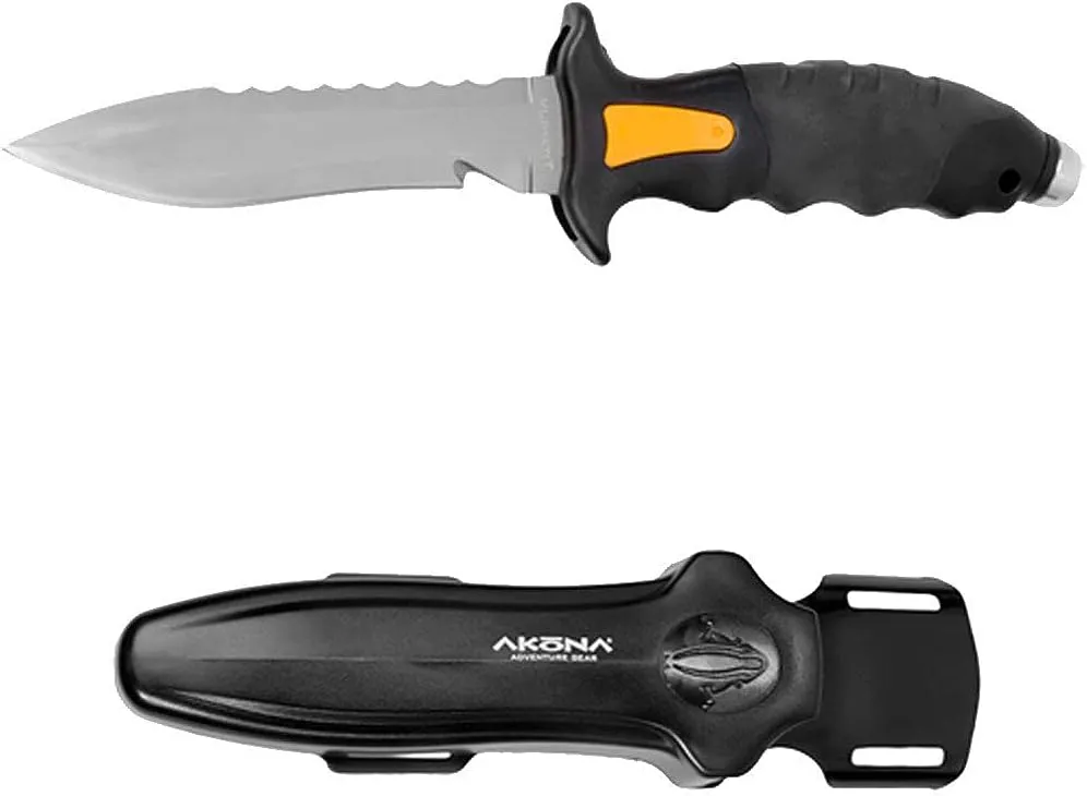 AKONA Talon Knife with Line Cutter Hook on Blade. for Scuba or Spearfishing
