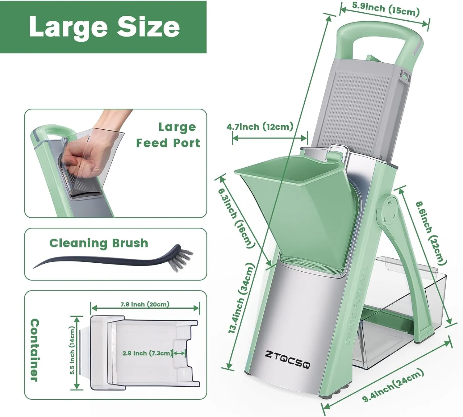 [All in 1] Upgraded Version Mandoline Slicer for Kitchen & Adjustable Mandolin. Detachable Blade, Cut Slicing, Strips, Shredding, Dicing, Chop Kitchen Vegetable Chopper