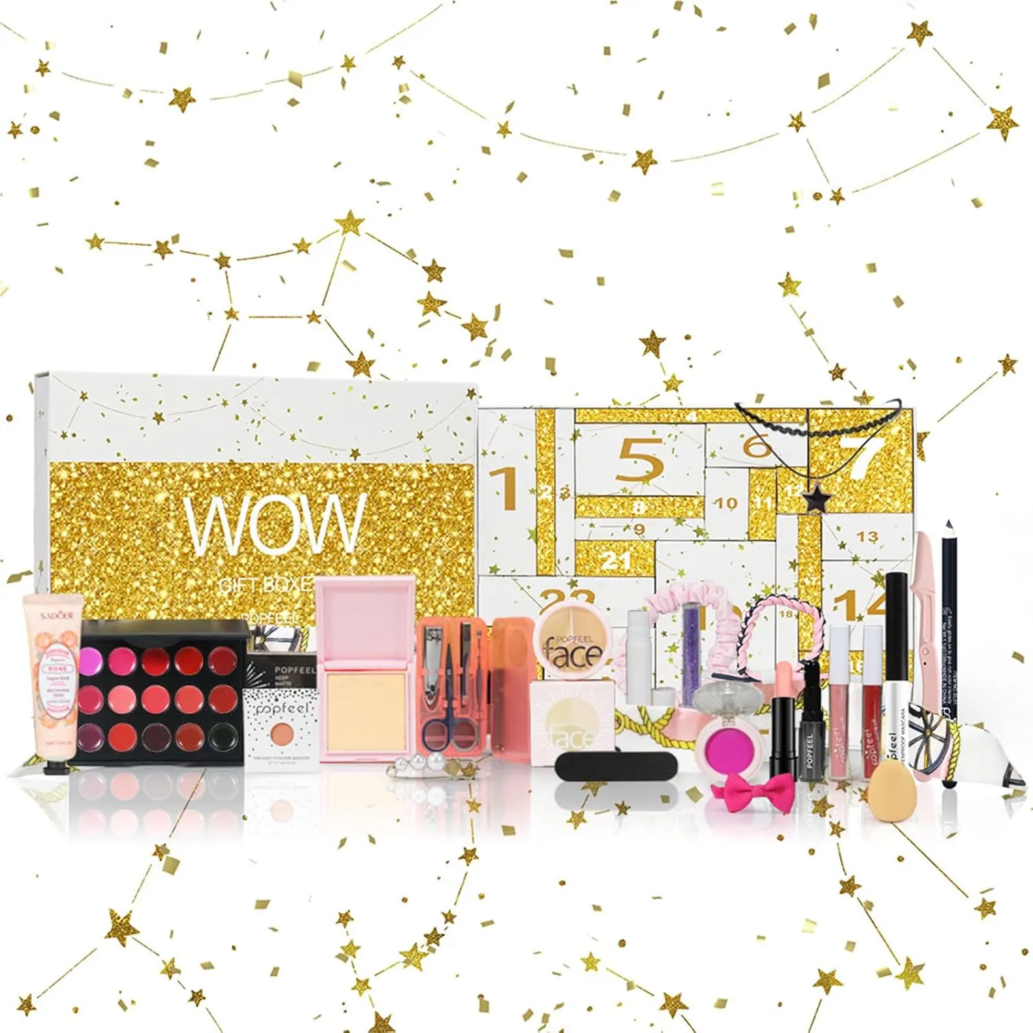 All in One Makeup Kit for Women Full Kit Girls Makeup Gift Sets Xmas Essential Bundle Include Eyeshadow Palette Lipstick Blush Concealer Eyeliner Mascara Foundation Brush Eyebrow Pencil
