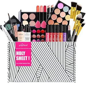 All-in-one Makeup Set Holiday Gift | Full Makeup Kit for Women Essential Starter Bundle Include Eyeshadow Palette Lipstick Blush Cream Concealer Face Powder Eyeliner Mascara Lipgloss Brush